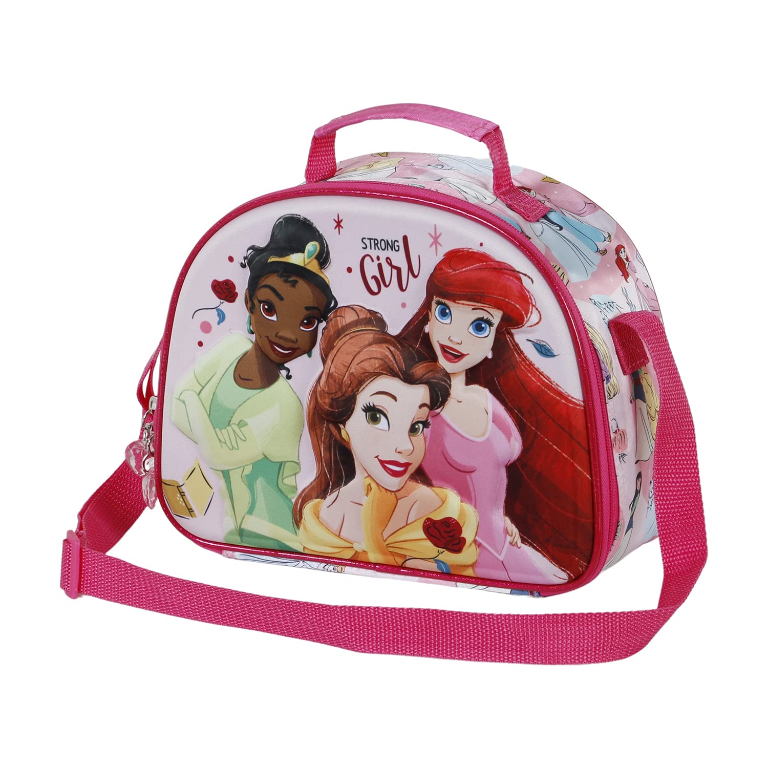 Disney Princess Strong-3D Lunch Bag, Pink, 25.5 x 20 cm