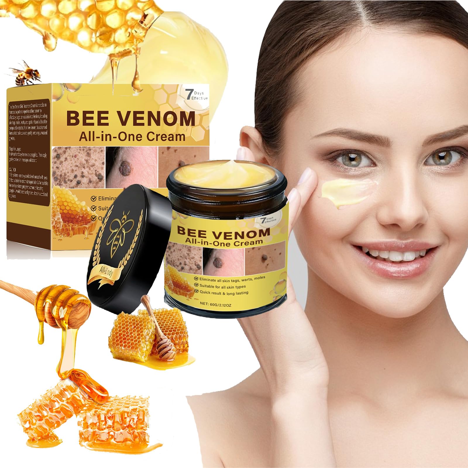 Bee Venom Cream For Tired-Looking Skin - Comforting And Soft Skin Support - Deep Nourishing And Moisturizing Lightweight Non-Greasy Multi-Action Skincare For All Types