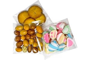 QOIUSO Clear Self Sealing Cellophane Bags: 4x6 Inches 100Pcs Cookie Bags Resealable Cello Bags for Packaging Cookies, Candy, Treat, Gifts, Snacks and Favors - Self Adhesive Wrappers