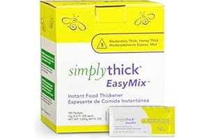 SIMPLY THICK SimplyThick EasyMix | 100 Count of 12g Individual Packets | Gel Thickener for those with Dysphagia & Swallowing Disorders | Creates An IDDSI Level 3 - Moderately Thick (Honey Consistency)
