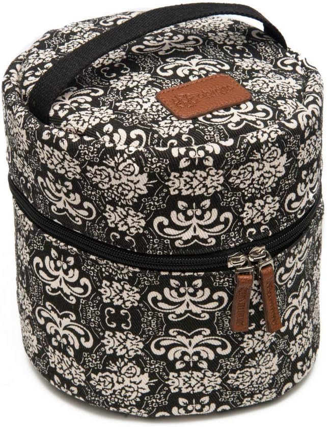 10-bottle Essential Oil Diffuser Carrying Case Tote for doTERRA, Young Living Bottles for Aromatherapy Travel or Storage with Power Adapter Compartment (Black - XL)