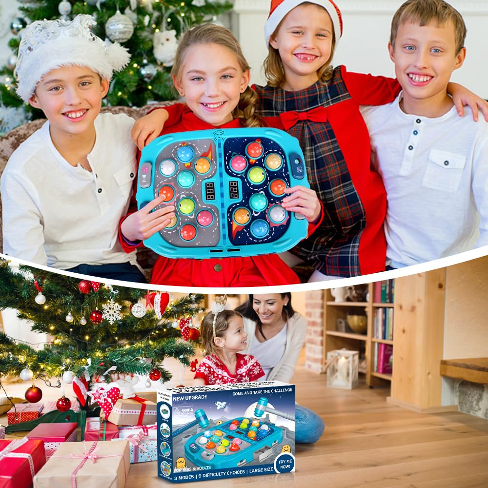 Whack Game Mole for Toddlers, Toys for 3-12 Year Old Boys and Girls, Pounding Game for Kids,Gifts for 3 4 5 6+ Year Old Boys, Interactive Educational Toy with Sound and Light,PK Mode with 2 Hammers