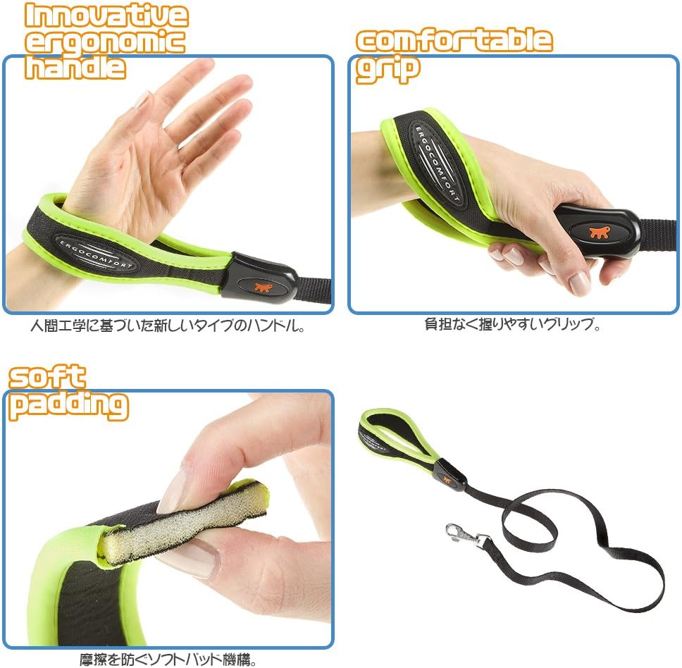 Ferplast ERGOFLUO G Ergonomic Dog Lead, Secure Grip with Soft Padding, Anti-Abrasion, Extra-Resistant Finished Seams - Image 3