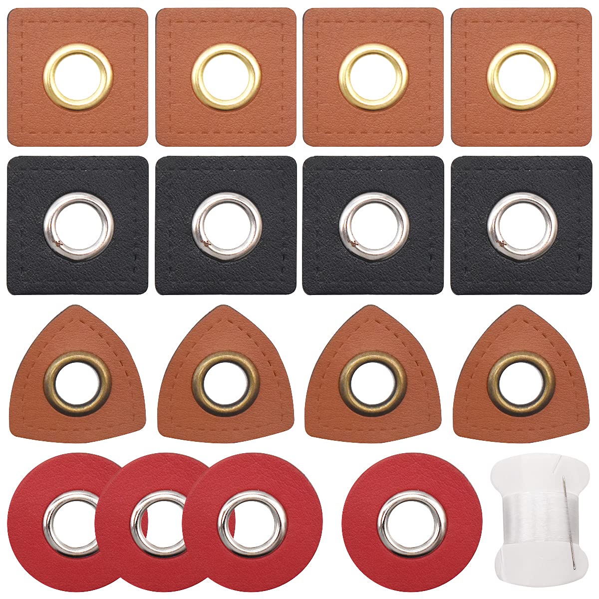 RoadLoo 40-Piece Eyelets, Round Patch with Eyelets for Shoes, Clothes, Crafts, Bags, DIY Projects, Eyelets, Eyelets, for Shoes, Clothes, Crafts, Bags,