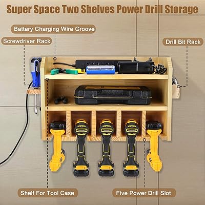 Buy Power Tool Storage Power Tools Organizer Cordless Drill Charging Station Wall Mount Five Drill Holder With Screwdriver Rack And Drill Bit Rack Garage Storage Tool Organizer Online In Indonesia B08d9plr3n