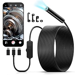 Endoscope Camera with Light, 1920P HD Borescope