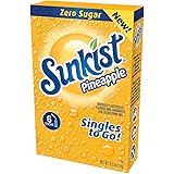 Sunkist Soda Singles-To-Go Zero Sugar Drink Mix, Pineapple, 6 CT Per Box (Pack of 3)