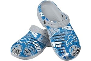 FOCO Men's NFL Team Logo Historic Print Garden Water Sandals Shoes Slipper Clogs with Strap