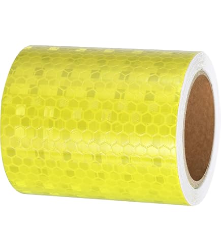 MECCANIXITY Reflective Tape – 2 Inch X 16 Ft Self-Adhesive High-Visibility Waterproof Tape For Trailers, Bikes, Cars & Safety Gear (Fluorescent Yellow)