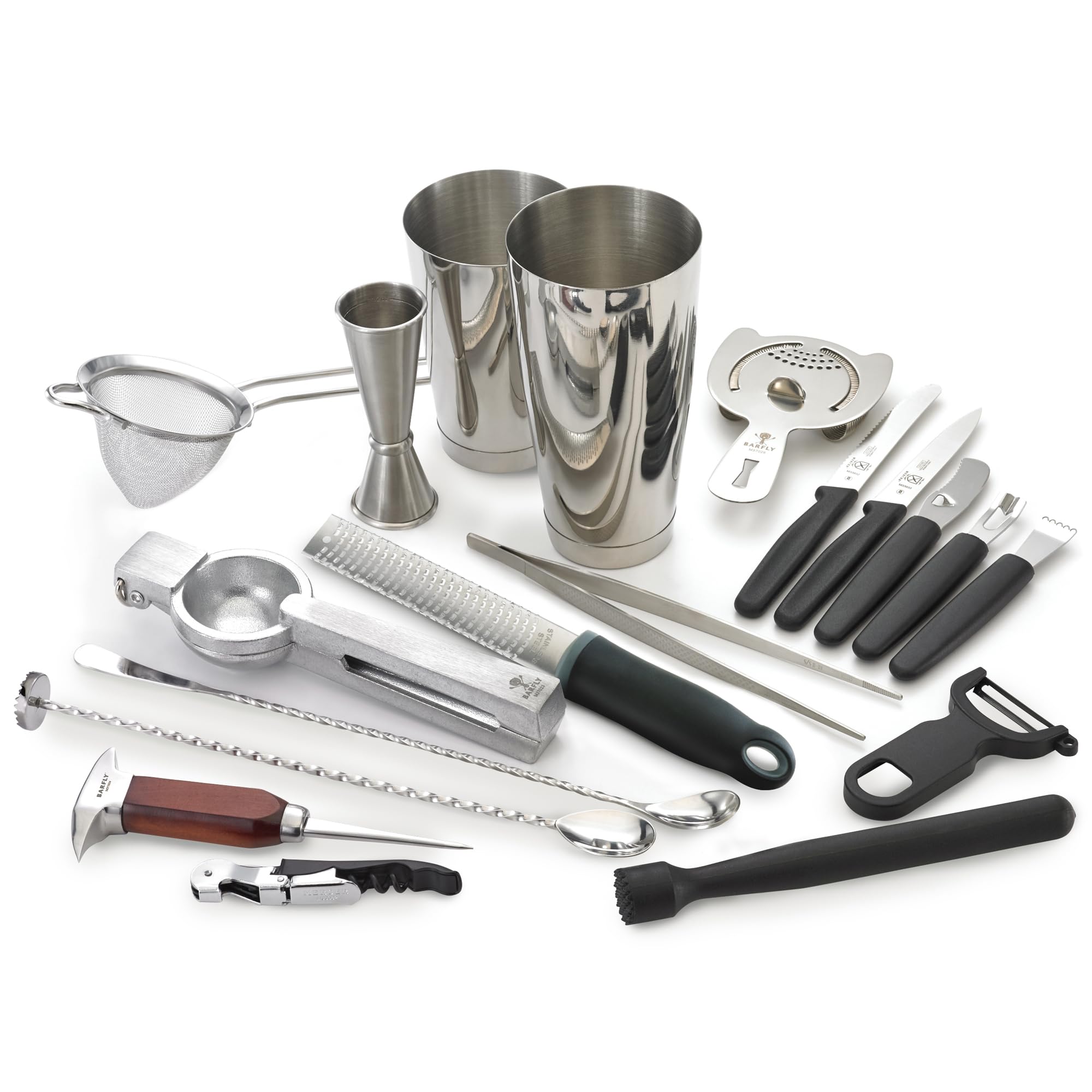 Barfly M37102 Cocktail Set, 19-Piece Deluxe, Stainless Steel