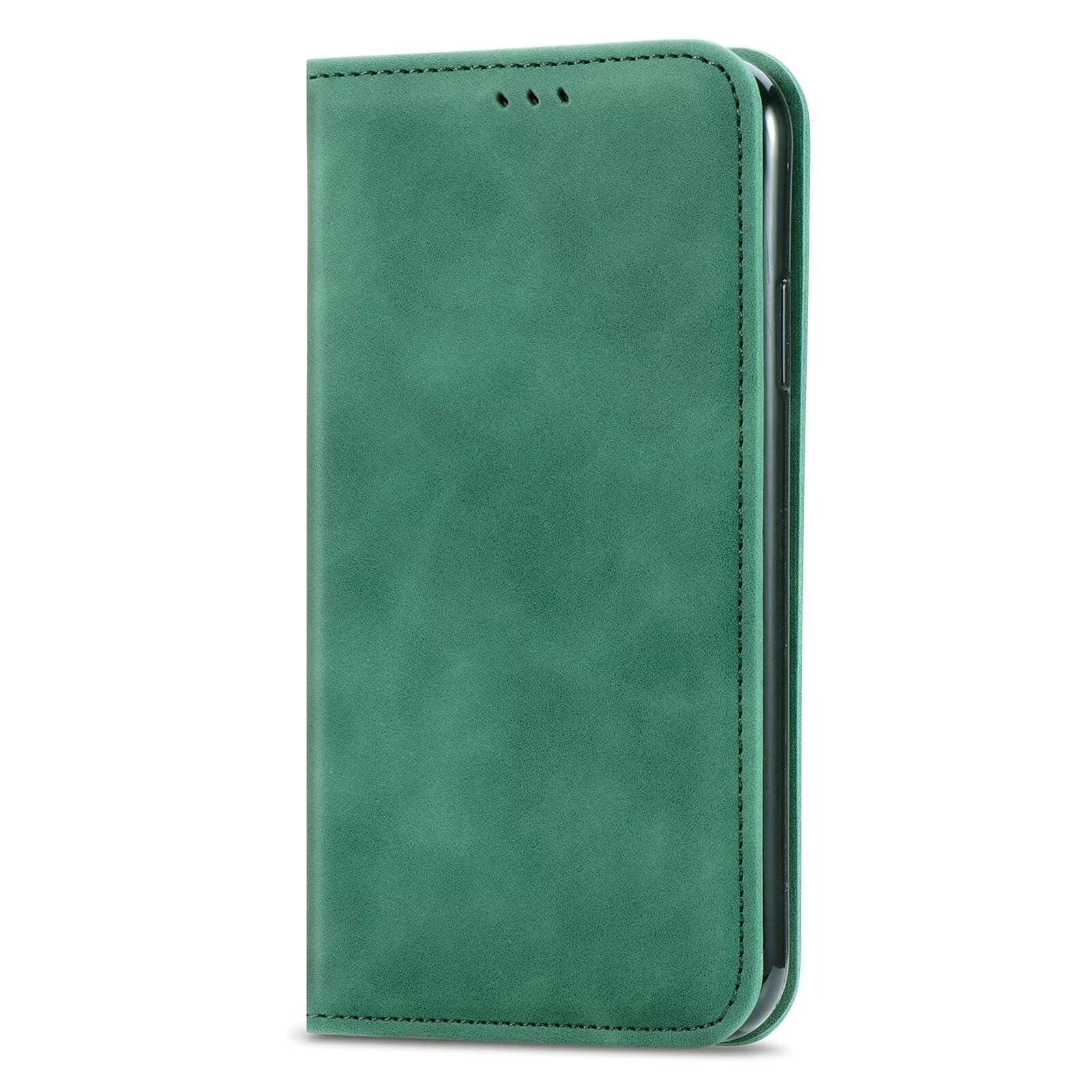 Bnvdfre for Motorola Moto E13 Case Flip Phone Cover PU Leather Shockproof Card Holder Magnetic Stand Protective Wallet Case for Motorola Moto E13, Green