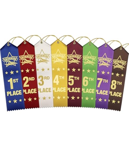25 Fun Run Award Ribbons - Island Blue With Gold Print For Running Events & School Activities