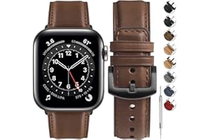 Fullmosa Real Leather Band Compatible with Apple Watch Band 49mm 46mm 45mm 44mm 42mm,Yola Leather Apple Watch Strap for iWatc