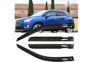 KUCARUCE 4pc Original Shatterproof Rainproof Side Window Wind Deflector for Trax 15-22,Tape-on Rain Guards Set,Nice Looking Window Visor for Cars,Vent Deflectors for 2013-2022 Buick Encore 2015-2022 Trax 94446