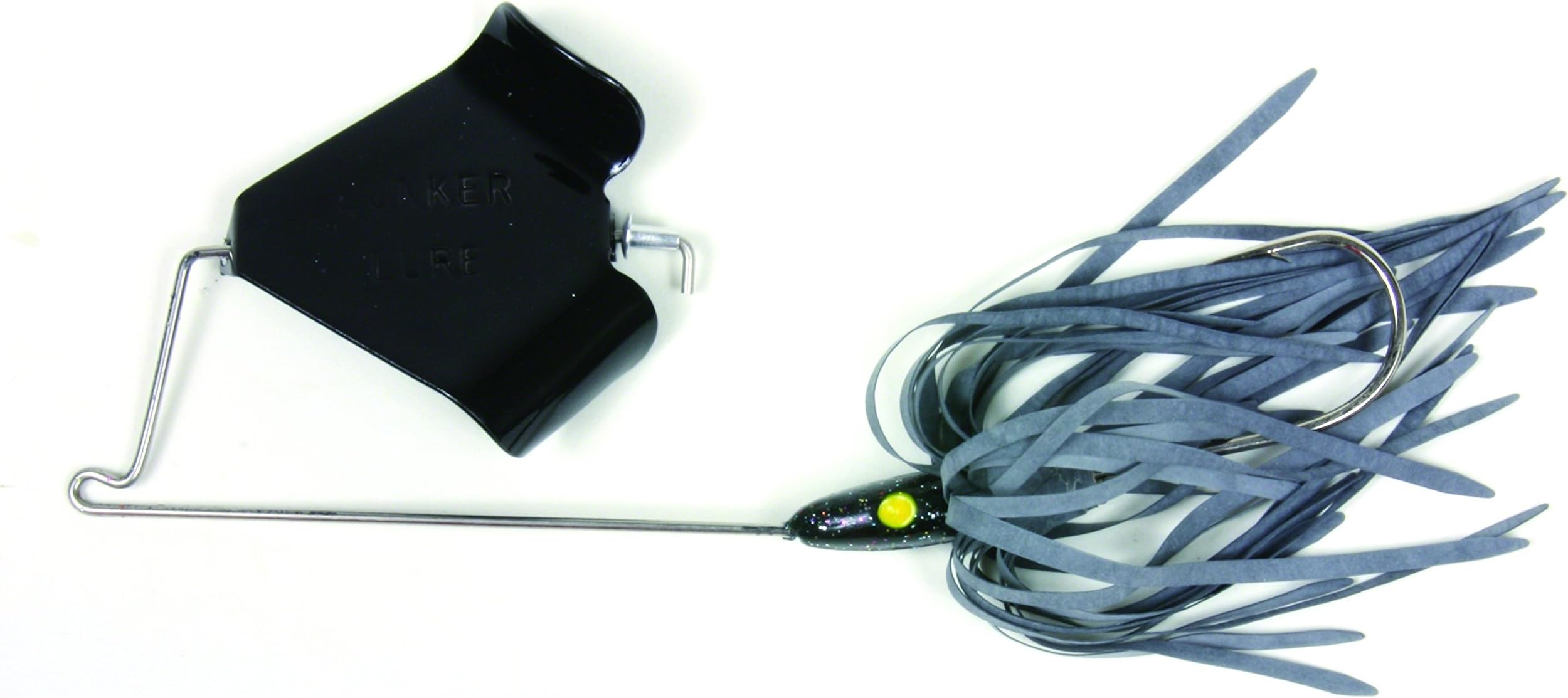Lunker Lure Buzzbait in Black with Black Blade, 3/8-Ounce