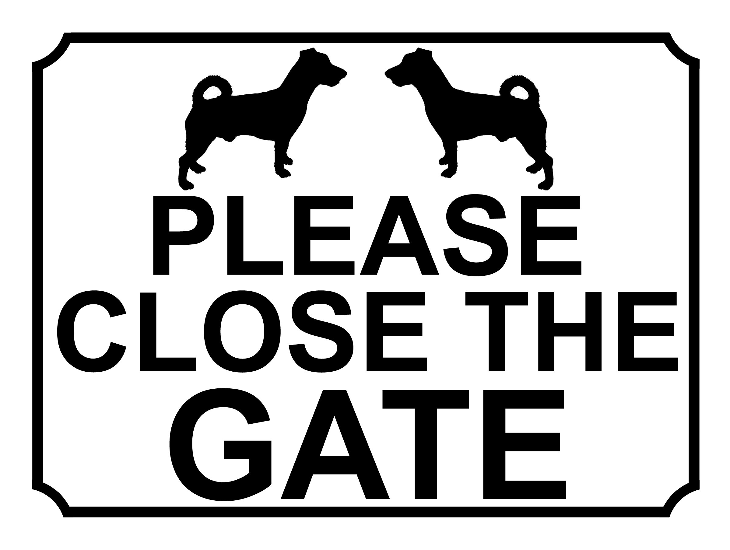 SHAWPRINT PLEASE CLOSE THE GATE DOG THEME METAL SIGN 200MM X 150MM (510H1)