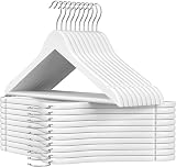 SONGMICS Wooden Hangers 20 Set Coat Hangers with Shoulder Notches 360° Hook
