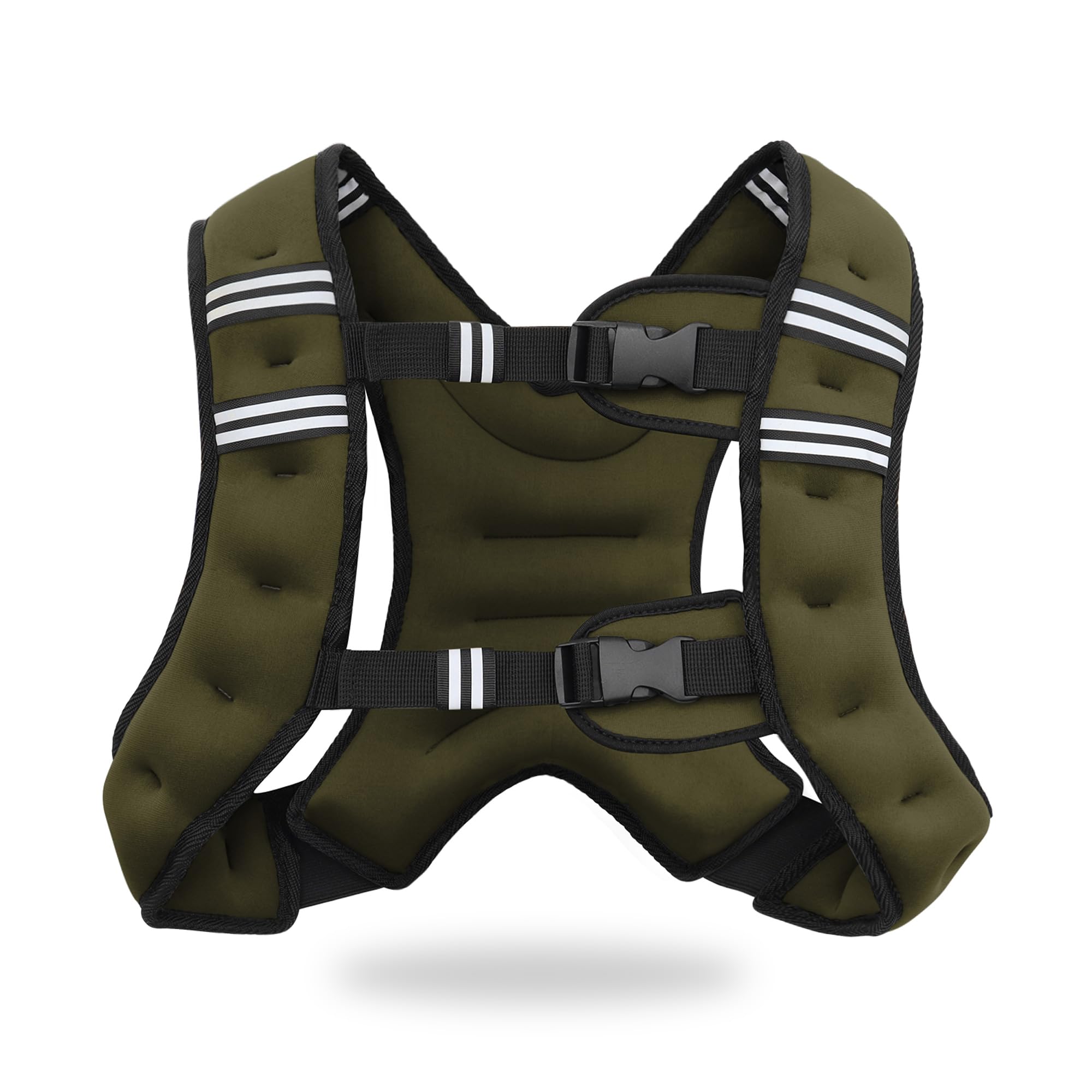 Photo 1 of VIVITORY Weighted Vest Workout Equipment, 11lbs/18lbs Body Weight Vest for Men, Women, Strength Training, Running, Fitness, Muscle Building, Weight Loss, Weight lifting (18 lbs, Green)