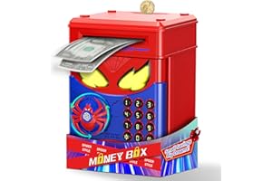Wrystte Spider Piggy Bank for Kids, Money Saving Box with Fingerprint Simulation, Electronic ATM Bank Toy, Kids Money Safe Bo