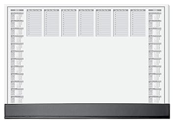 SIGEL HO365 Papier-Schreibunterlage mit Schutzleiste, 2-Jahres-Kalender, ca. DIN A2 , 40 Blatt