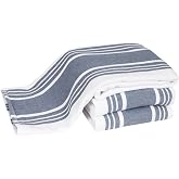 All-Clad Dual-Purpose Kitchen Towels: Highly Absorbent, Super Soft Long Lasting - 100% Cotton, 17"x30" Dish Towels for Cleaning &amp; Drying Dishes, Pans, Glassware, or Countertops, (3-Pack), Indigo
