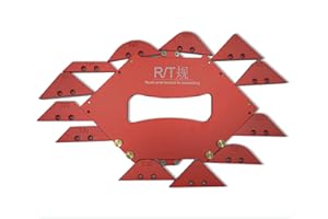 Zeglavi 13pcs Router Table Corner Jig Radius Chamfer Templates Kit R Rounded Beveled Woodworking Edge Tools Aluminum Alloy Trimming Machine Carpenter Fillet Gauge for Picture Frame