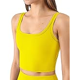 Chilylori Women's Seamless Sports Bra Workout Crop Top Ribbed Padded Longline Wirefree Medium Support Tank Tops Fitness