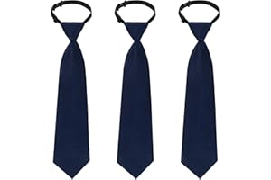 Sucrain 3pcs Boy's Necktie Pre-tied Adjustable Neck Strap Tie for Wedding Graduation School Uniforms