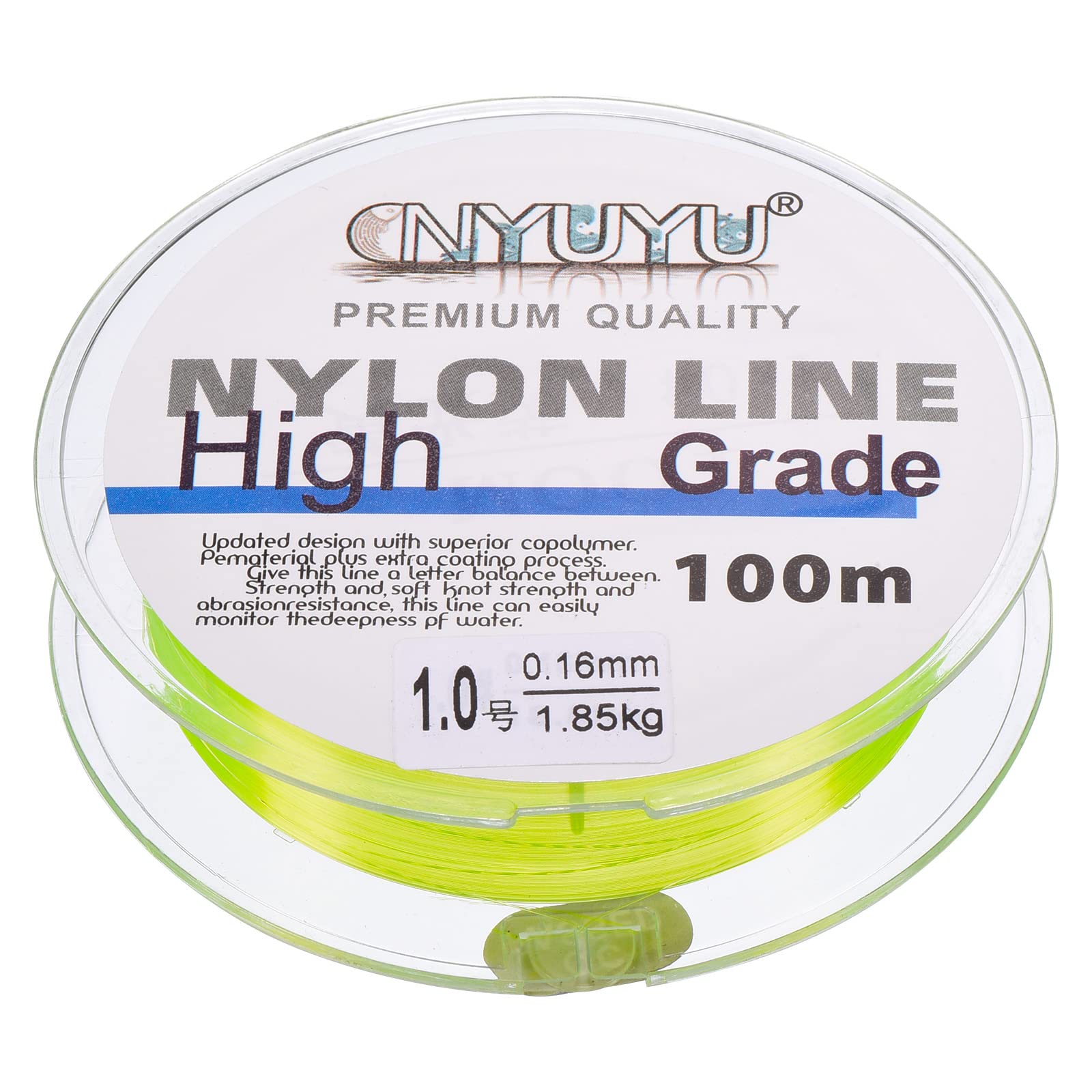 PATIKIL 109Yard/328FT Nylon Fishing Line, 4Lb Monofilament String Wire Fluorocarbon Coated for DIY Craft Hanging Decoration, Light Yellow