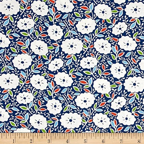 Denyse Schmidt Katie Jump Rope Mums Royal Blue Fabric By The Yard