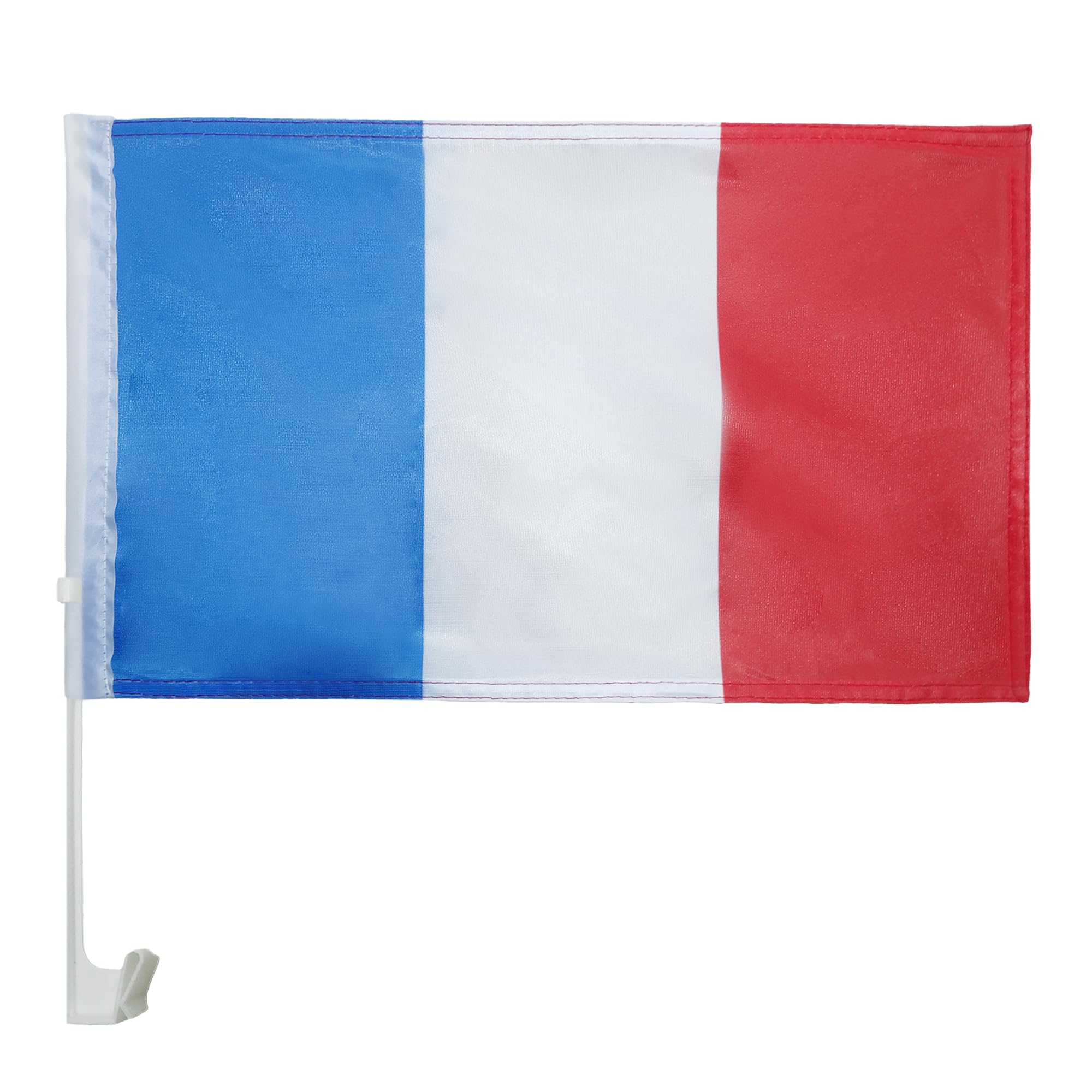 AZ FLAG - France Car Flag 18'' x 12'' - French CarFlag 100% Polyester 30 x 45 cm - Banner for Auto 18x12 In With Plastic Pole — image 1