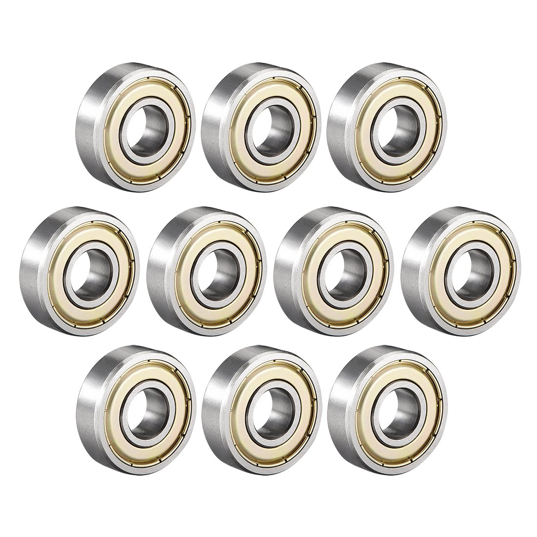 sourcing map 6000ZZ Ball Bearing 10mm x 26mm x 8mm Double Shielded 6000-2Z 80100 Deep Groove Bearings High Carbon Steel Z1 (Pack of 10)