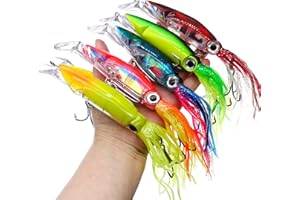 Gefischtter Squid Swimbait Fishing Lures - Tail Octopus Jig Head Glow Soft Plastic Lures - Trout Bass Fishing Baits Kit