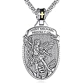 Patron Saint Michael Medal Necklace 925 Sterling Silver Saint Medals Amulet Pendant Religious Jewelry for Men Women