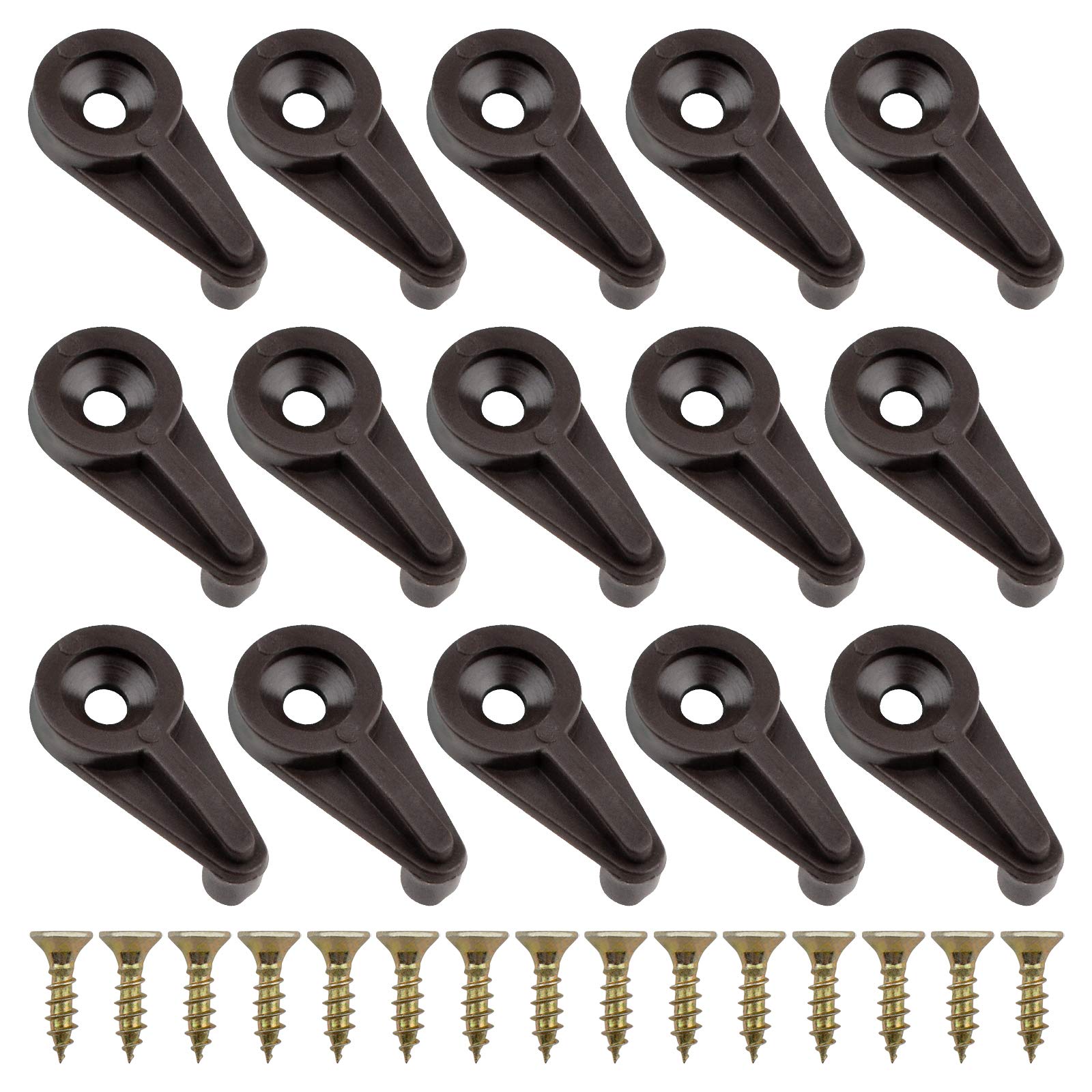 Morobor 50PCS Glass Retainer Clips Kit, 4mm Glass Clip Glass Cabinet Clips with Screws for Fixing Glass Cabinet Doors (Brown with Gold Screw)