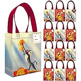 Lion King Party Favor Bags Set – 12 Pack 8" Disney Goodie Bags for Kids Bulk Reusable Mini Totes | Disney Lion King Birthday Party Supplies
