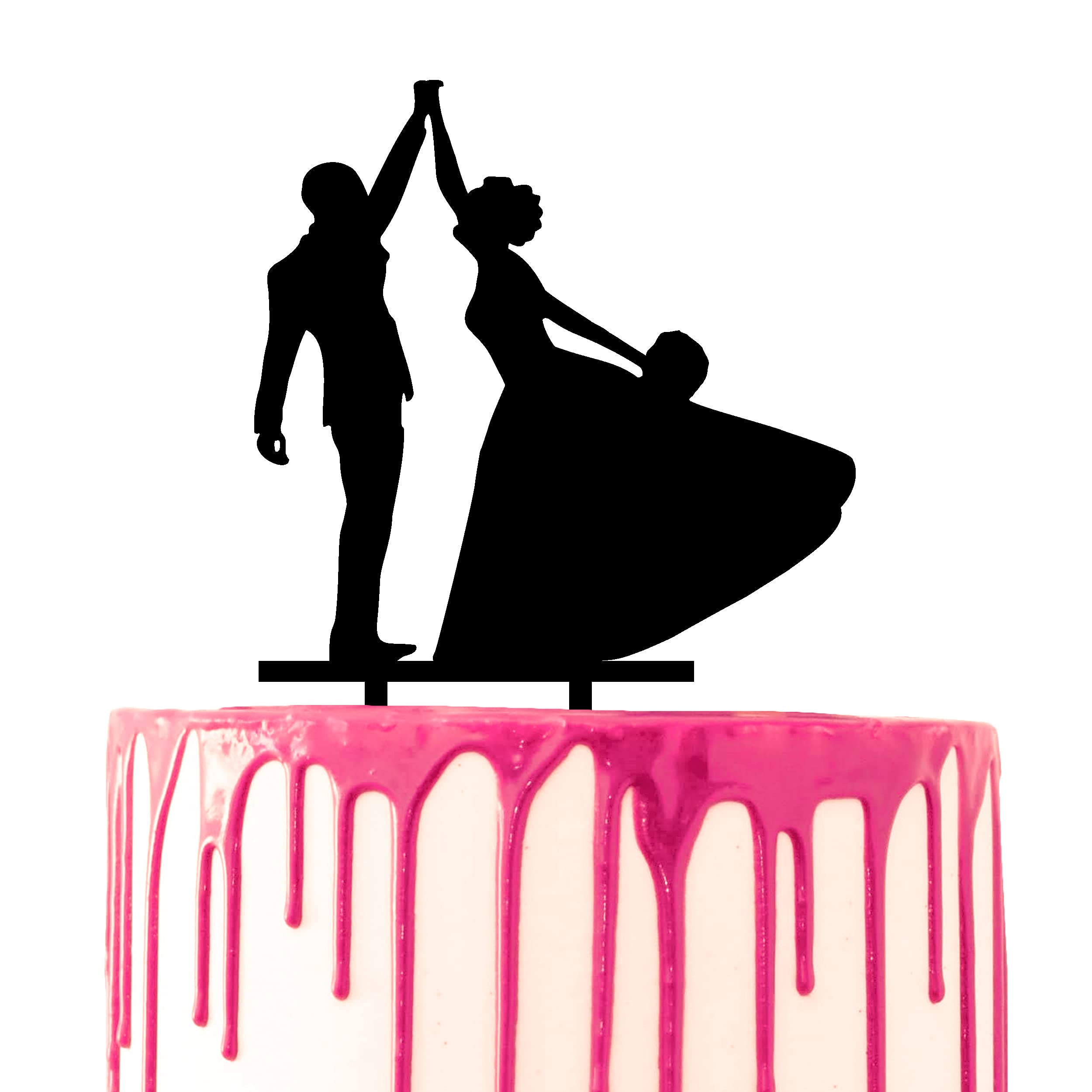 CARISPIBET wedding cake topper groom and bride dancing acrylic silhouette
