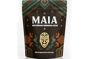 MAÏA Maia Ceremonial Cacao, Maia Cacao Powder Supplement with Flavanol, Theobromine, Magnesium & Flavonoids Blend, Supports Circulation & Cardiovascular Health, Balances Mood, Boosts Energy, Zero Sugar (1)