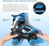 Nattork Kids Roller Skates Blue Adjustable Sizes Indoor Outdoor Light Up Wheels view 4