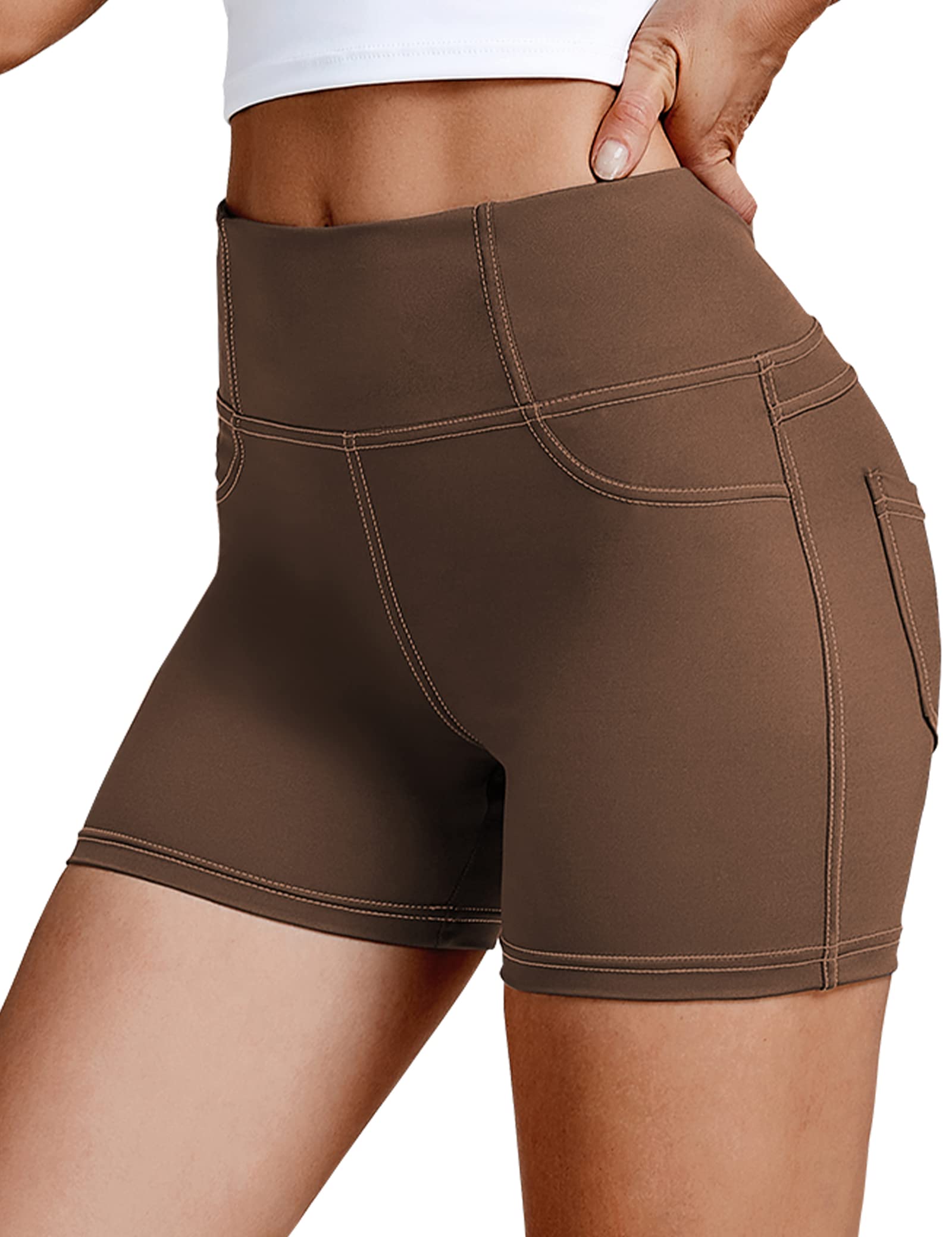 VOOVEEYA 5"/8" High Waisted Yoga Biker Shorts with