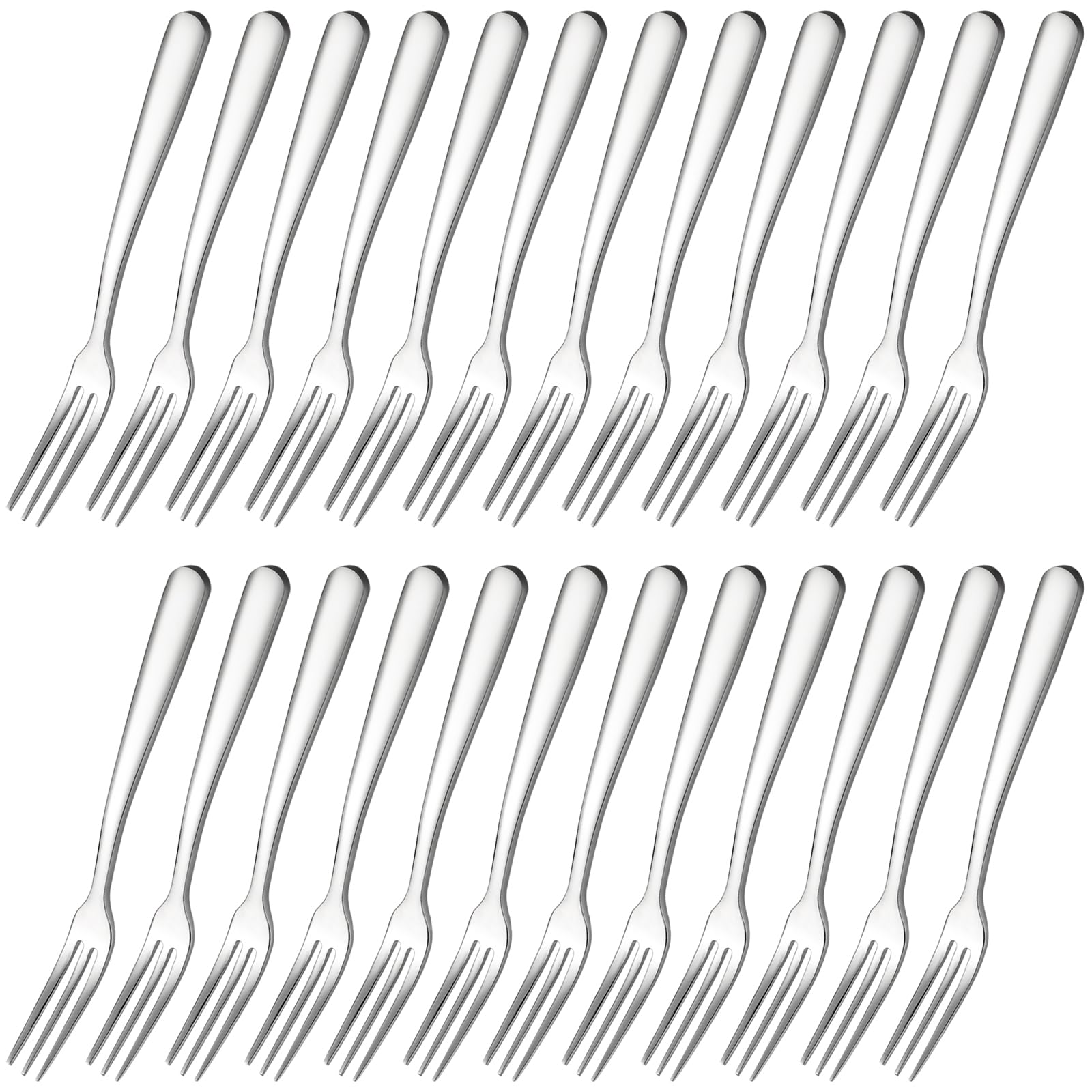 24 Pieces Mini Dessert Forks 4.9" Stainless Steel Set Small Forks for Dessert Salad Fruits Tasting Flatware (TDF24)