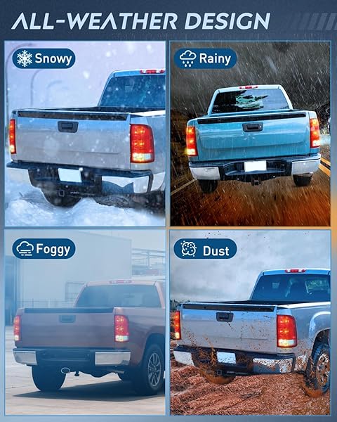 NILIGHT TAILLIGHT ASSEMBLY COMPATIBLE WITH 2007 2008 2009 2010 2011 2012 2013 GMC SIERRA 1500 2500HD 3500HD REAR LAMP REPLACEMENT OE STYLE DRIVER AND PASSENGER SIDE