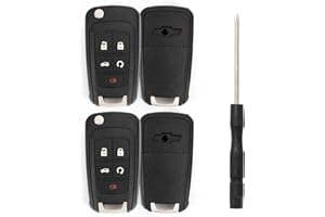 Lot de 2 coques de clé de rechange pour Chevrolet Equinox 2010-2017 / Sonic 2012-2017 / Trax 2015-2017 / GMC 2010-2017 Terrai