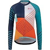 GCRFL Women's Cycling Jersey Long Sleeve Biking Cycling Shirt with 3+1 Zipper Pocket Breathable Quick Dry Bicycle Jersey
