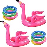 Litviz Inflatable Flamingo Pool Ring toss Games for Kids,Swimming Ring Toss Pool Party Toys Outdoor Water Floats Pool Games f