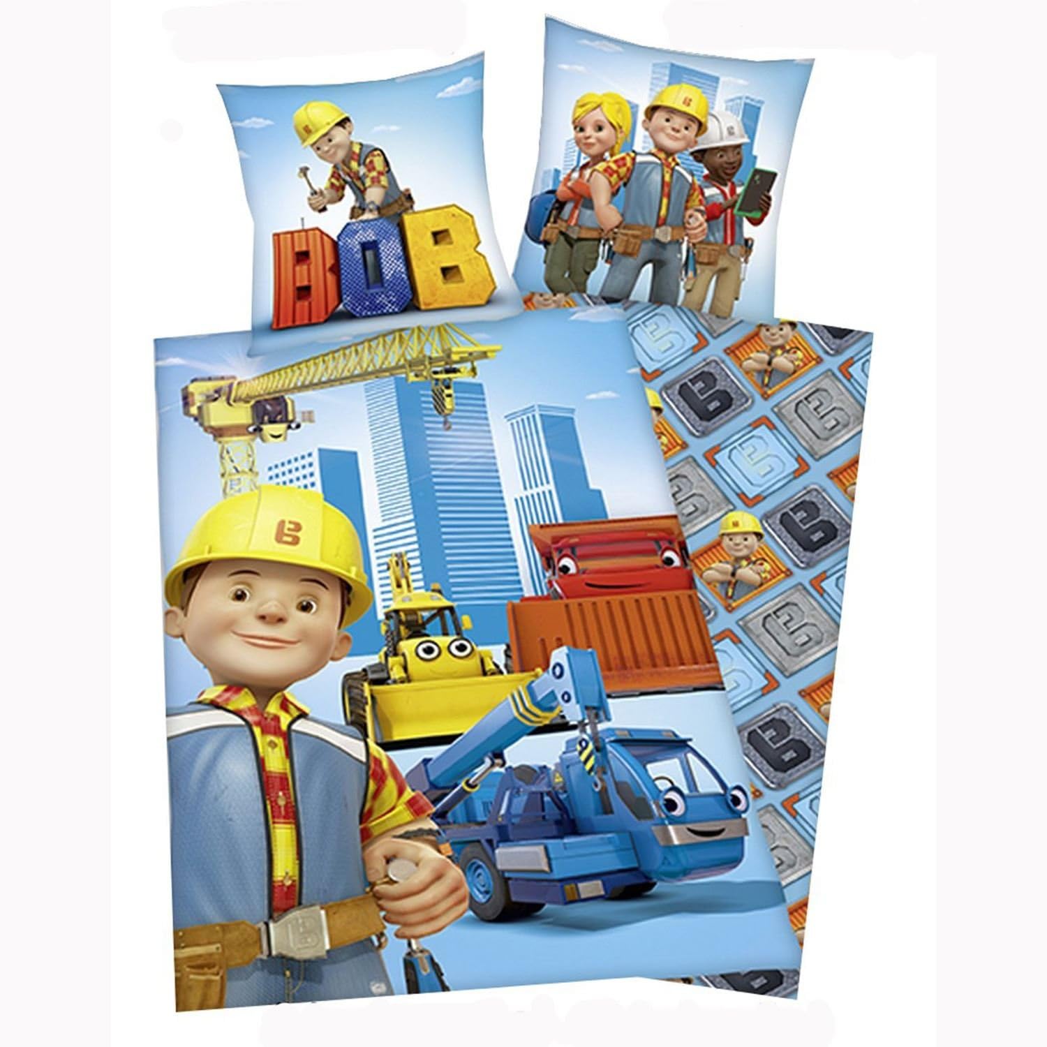 Bob the Builder Cotton Single Duvet Cover and Pillowcase Set