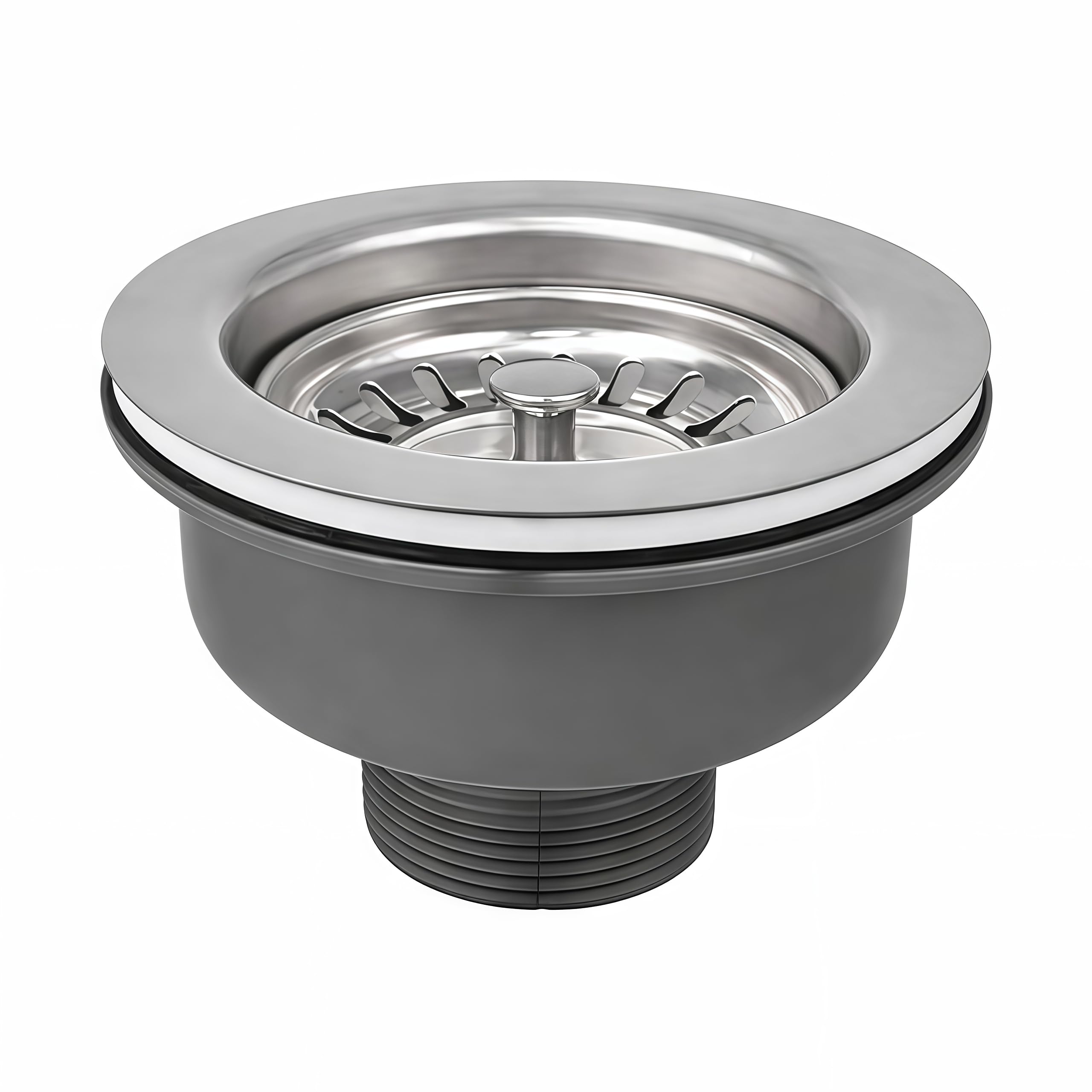 SopimusZ 110mm Sink Waste, Stainless Steel and PVC Kitchen Sink Basket Strainer Plug Waste Basket Sink Waste 1½
