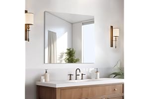 CILIBER 30x30 inch Frameless Bathroom Mirror, Square Frameless Mirrors for Wall, Upgraded Shatterproof Vanity Mirror 3mm Tempered Glass Lightweight Design for Bathroom Bedroom Living Room and Entryway