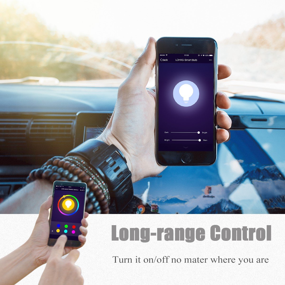 LOHAS E12 Smart Bulb Candelabra Base, A19 LED 60W Equivalent Wifi