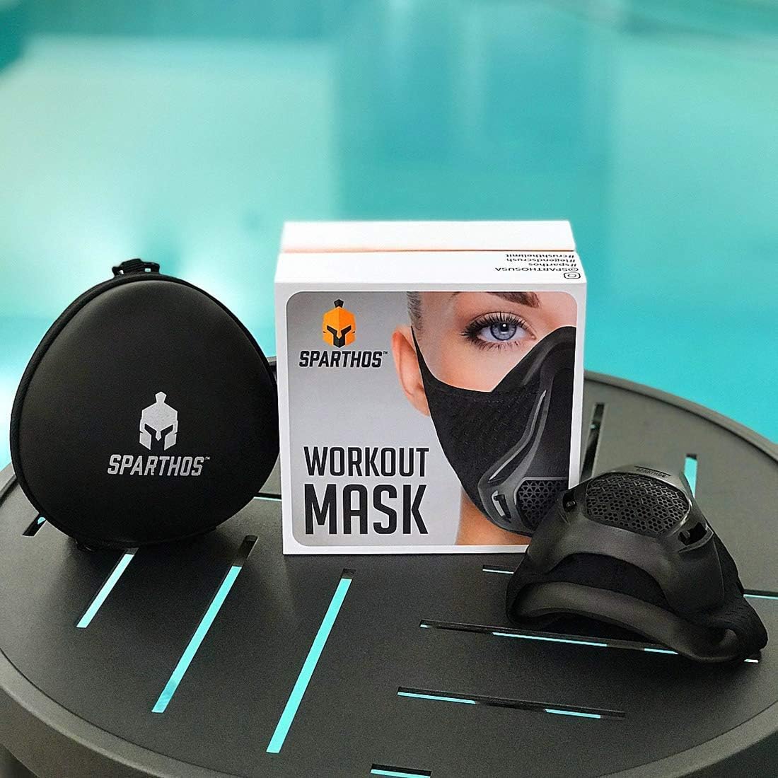 Sparthos Training Mask High Altitude Mask – for Gym Workouts, Running, Cycling, Elevation, Cardio - Fitness Training Mask - Hypoxic Resistance Mask 2 3 – Lung Exercise [Red Camo + Case] : Sports & Outdoors